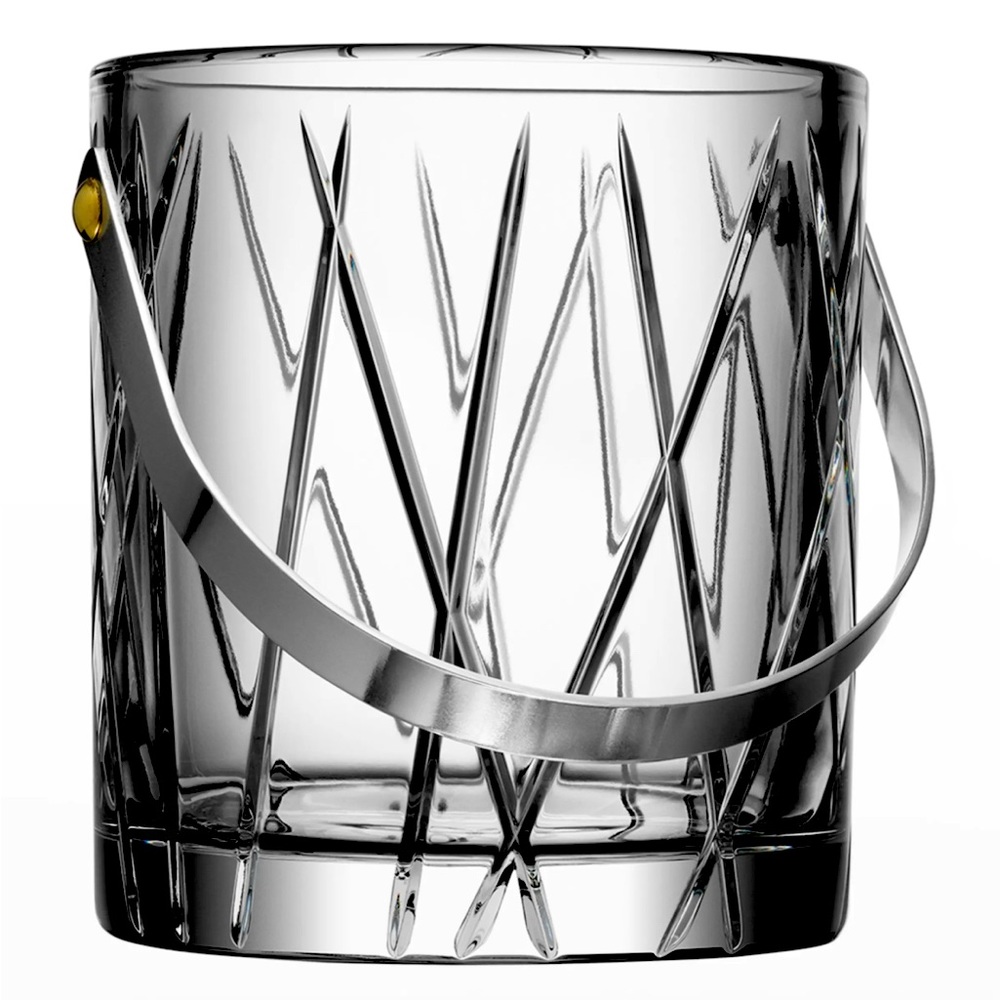 Orrefors Sweden handcrafted crystal ice bucket.